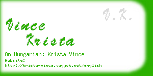 vince krista business card